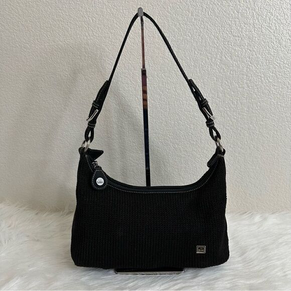 The Sak Woven Crochet Knit Black Shoulder Bag - Picture 4 of 13